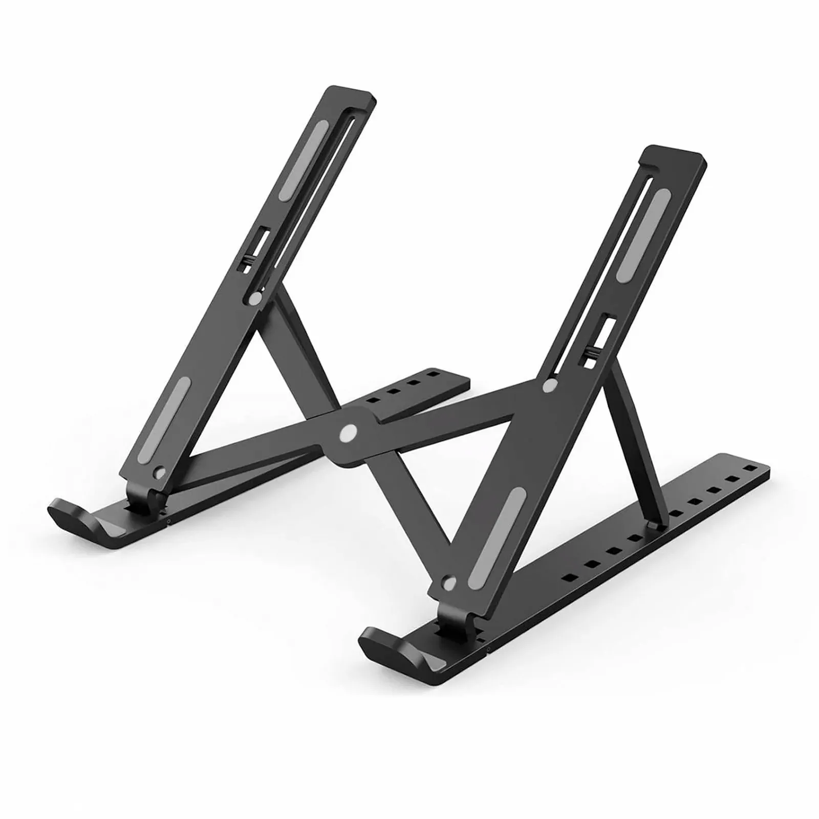Підставка для ноутбука Diffaxy, регульована по висоті, складна підставка для ноутбука для столу, ABS + силіконова, вентильована охолоджуюча 10-15,6-дюймових ноутбуків, планшетів (чорна), фото №1 Підставка для ноутбука Diffaxy, регульована по висоті, складна підставка для ноутбука для столу, ABS + силіконова, вентильована охолоджуюча 10-15,6-дюймових ноутбуків, планшетів (чорна), фото №1