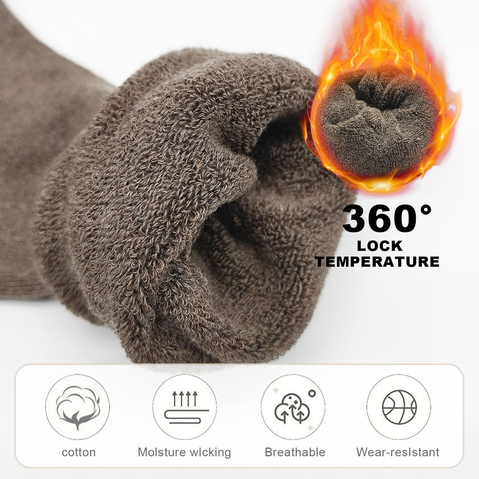 3 пары вязаных носков для девочек Теплые зимние термоноски Осенние носки для ботинок Длинные носки-слаучи Женские гольфы Высокие длинные толстые носки, фото №3