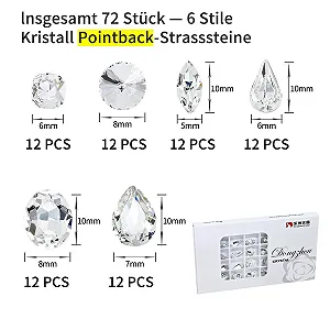 Кристаллы DONGZHOU Белые Блестящие Камни для Ногтей, 72 шт synthetic.ua - Фото 1