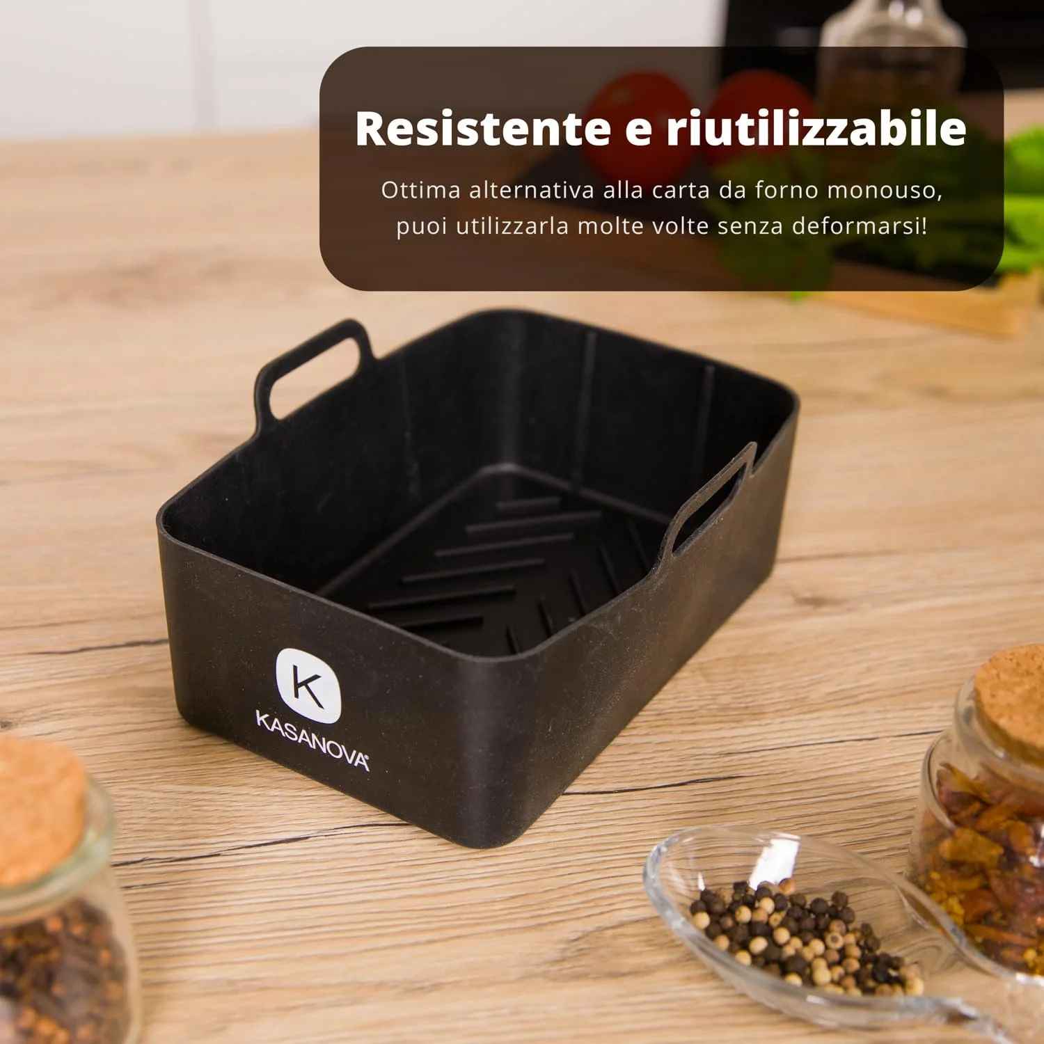 Силиконовая форма с ручками 19.5 x 13 x 7 см Черная, фото №4