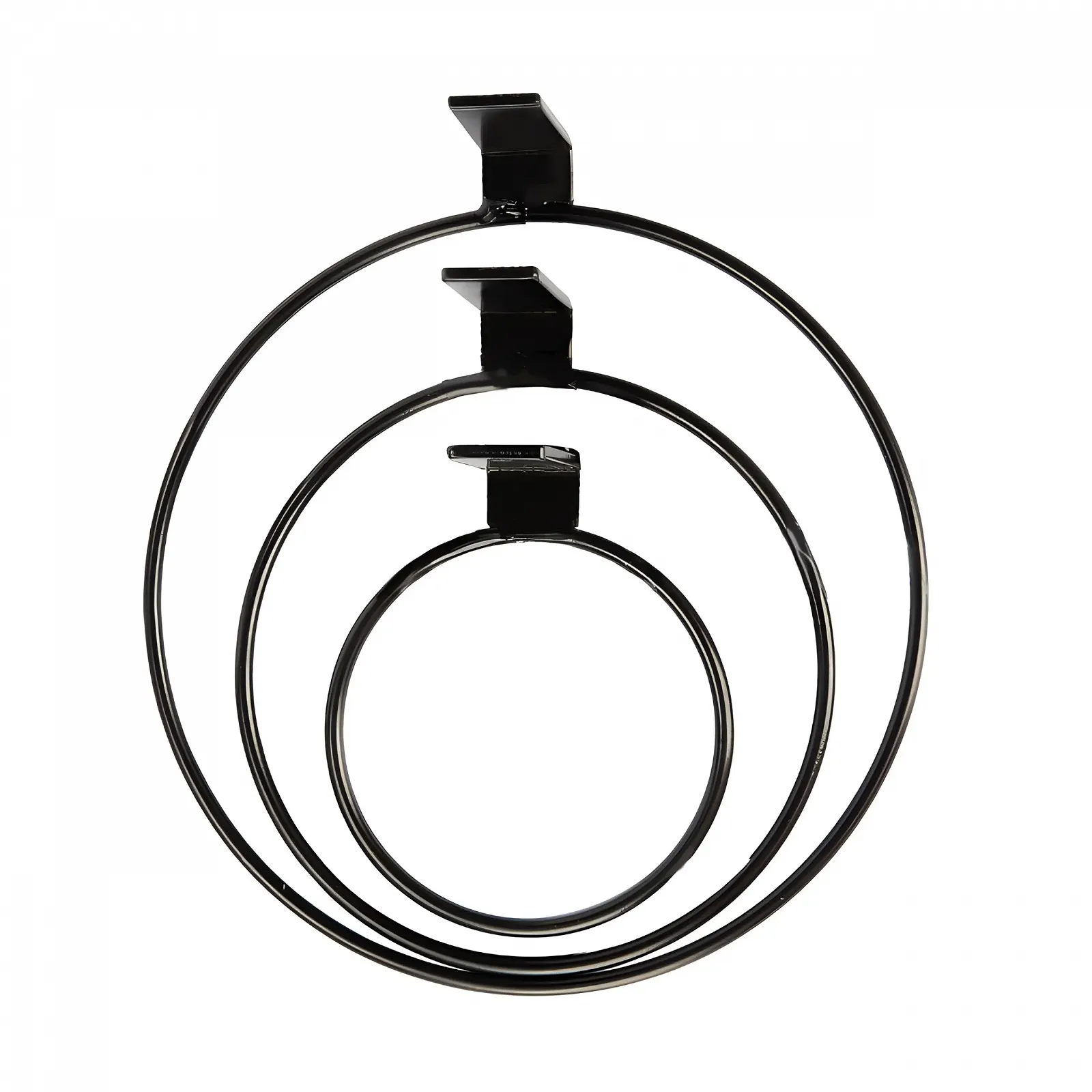 Настінний тримач для квіткових горщиків 3 шт. 8 дюймів Метал Чорний, фото №3