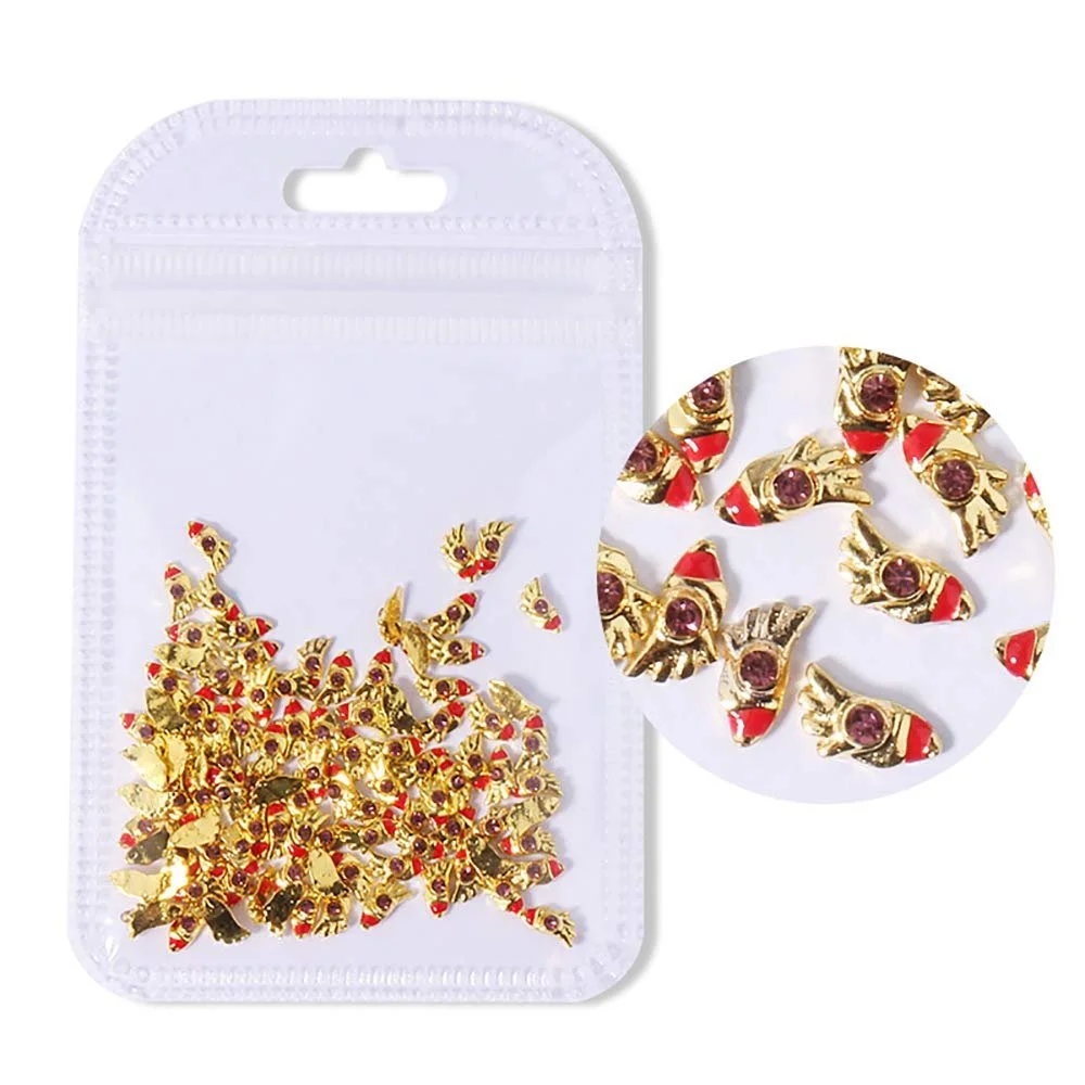 3D Аксесуари для нігтів Крила Фіолетовий Страз Метал 100шт, фото №1