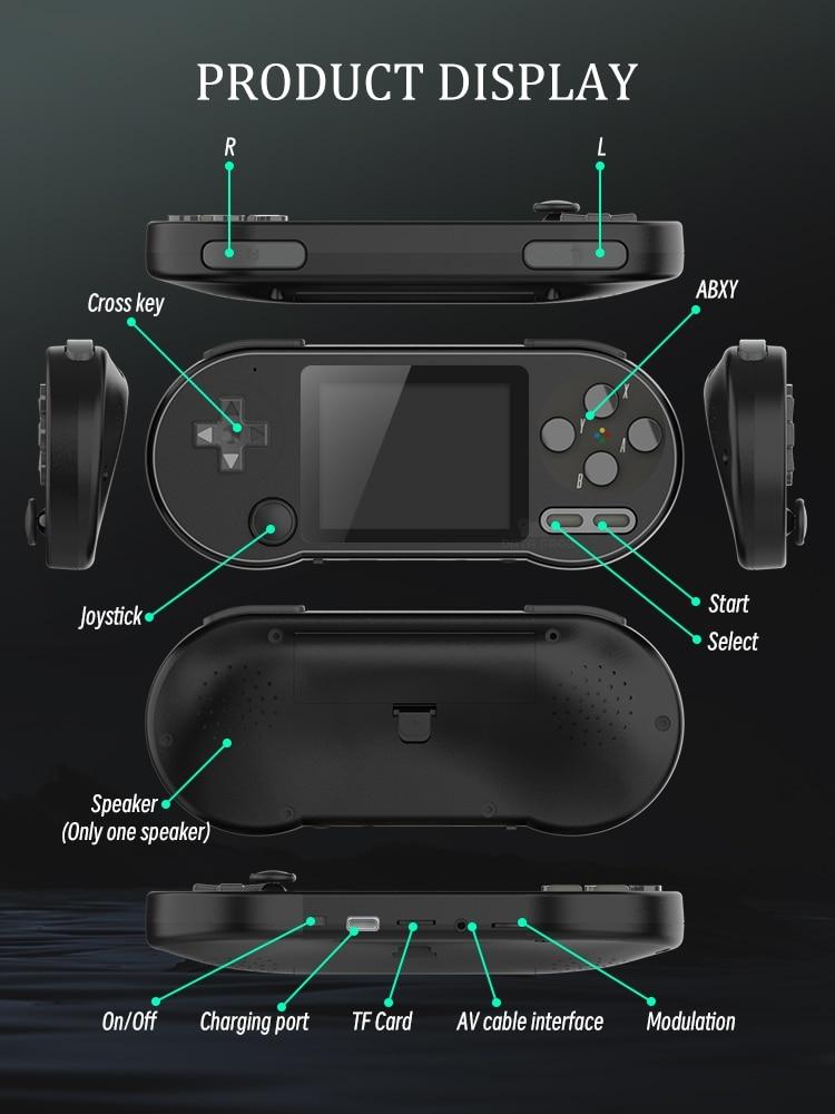 Портативний ігровий пристрій DATA FROG SF2000 6000 ігор IPS 3 RAM 1GB 1500mAh Tupe-C Комплект 1 Чорний, фото №2 Портативний ігровий пристрій DATA FROG SF2000 6000 ігор IPS 3 RAM 1GB 1500mAh Tupe-C Комплект 1 Чорний, фото №2