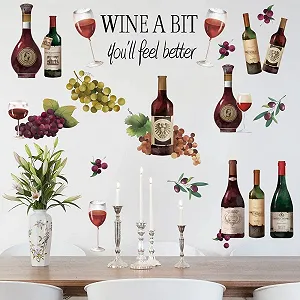 Наклейка на стіну Runtoo Vine Wine Bottle Kitchen - Фото 1