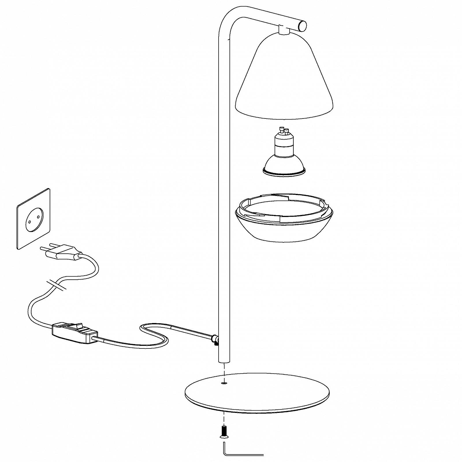 Настільна лампа EGLO Palbieta індустріальна 1 лампа сталь пластик чорна сатинована GU10, фото №3