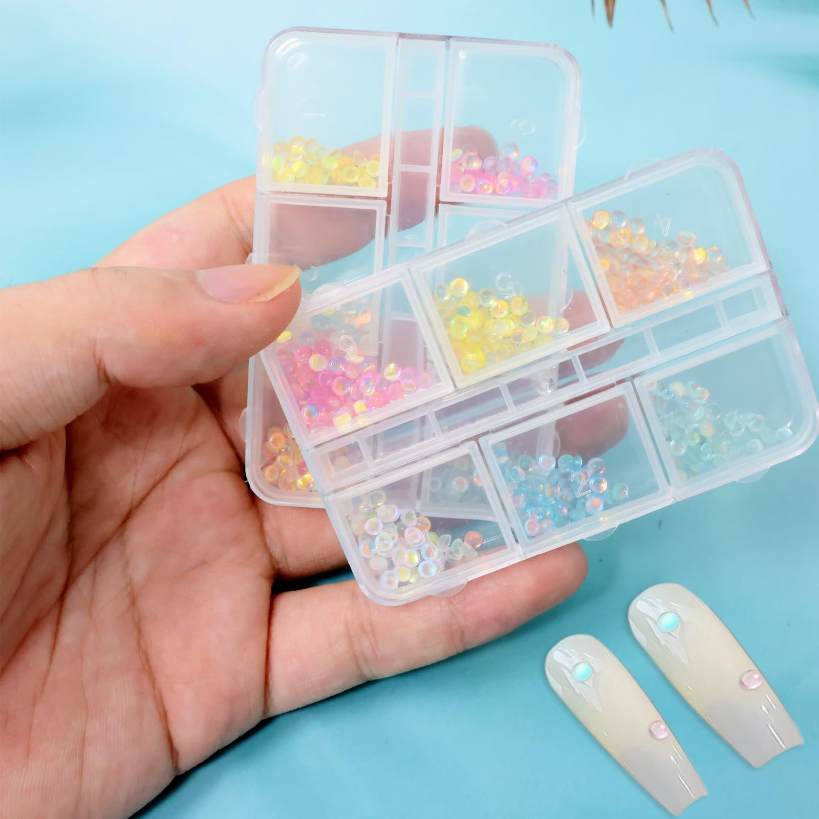 3D Жемчуг для ногтей Yueton Meerjungfrau, разноцветный жемчуг, подвески для нейл-арта, плоская задняя часть, хрустальное украшение для ногтей, DIY аксессуары для ногтей, фото №4