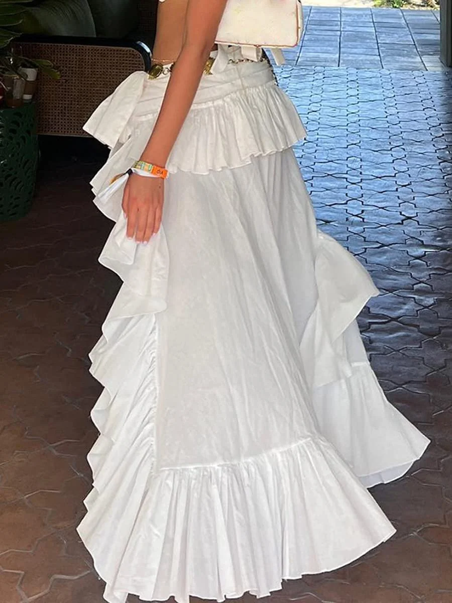 Спідниця Бохо Жіноча А-силуету Коротка спереду Довга ззаду З низькою талією, фото №3 Спідниця Бохо Жіноча А-силуету Коротка спереду Довга ззаду З низькою талією, фото №3