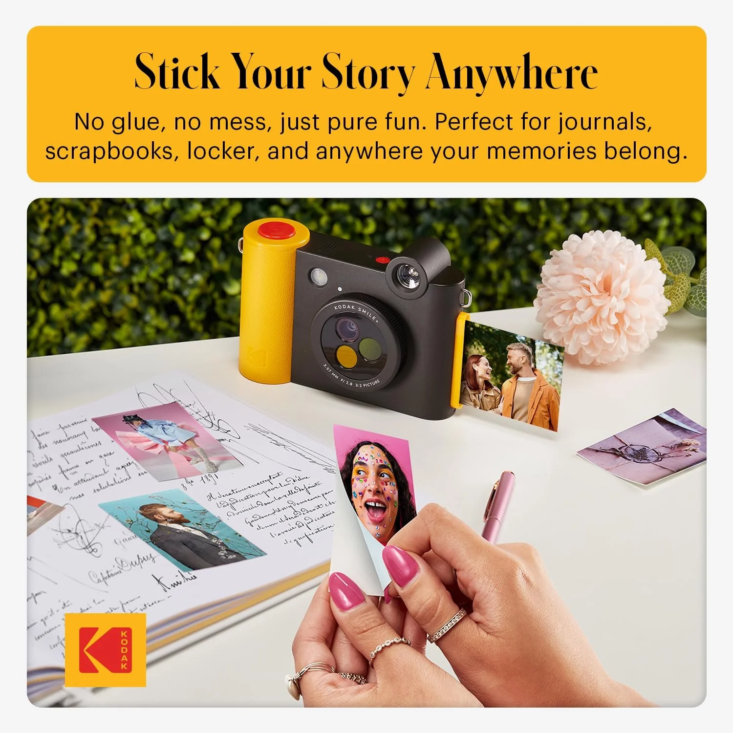 Цифровой фотоаппарат мгновенной печати и фотопринтер Kodak Smile+ 10MP Rotating Lens Zinc 2x3 Inch Black, фото №7