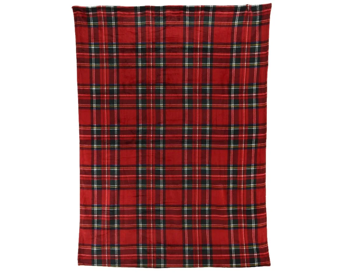 Плед Фланелевий Cuddly 200 x 150 см, 100% Поліестер, Червоний в Клітинку, фото №1
