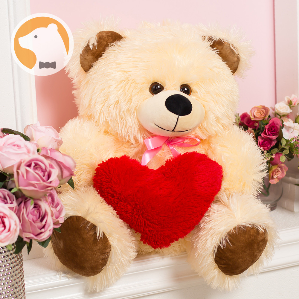 Мягкая игрушка 1000plus плюшевый мишка Томми с сердцем, 70 см, кремовый, фото №4 Мягкая игрушка 1000plus плюшевый мишка Томми с сердцем, 70 см, кремовый, фото №4