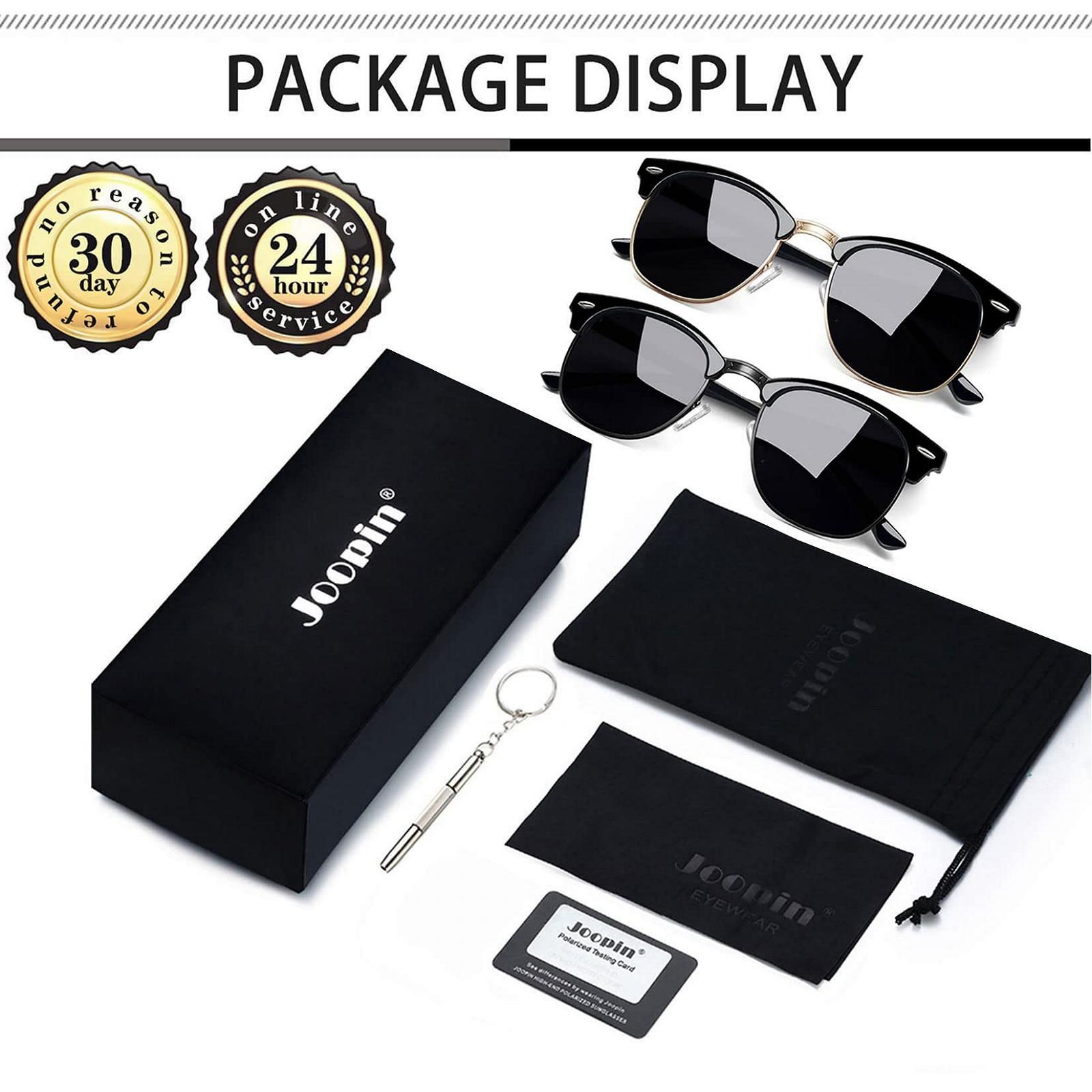 Сонцезахисні окуляри Joopin Класичні напіврамні Чоловічі Поляризовані та Ретро, фото №6