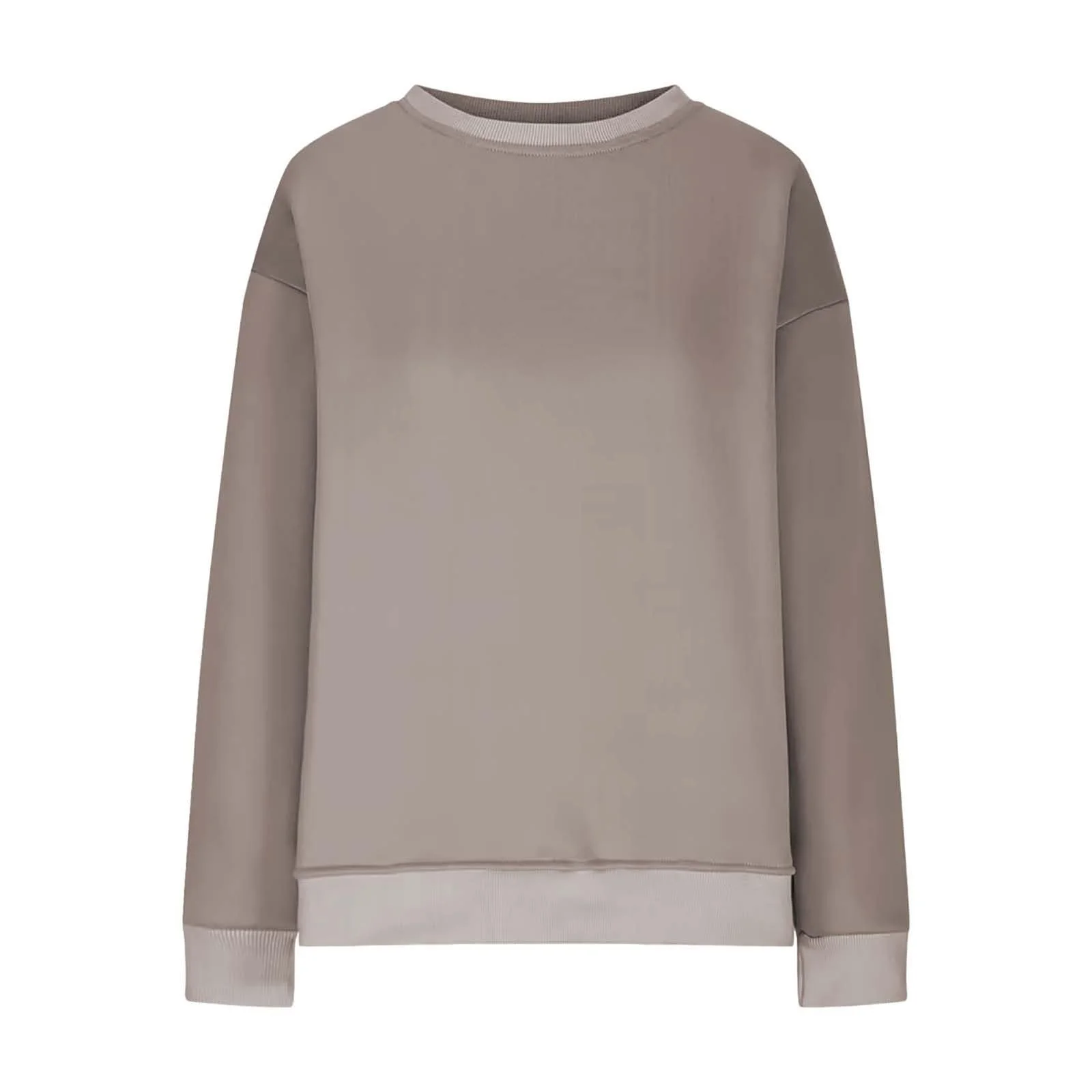 Женский свитшот оверсайз длинный без капюшона хлопковый с карманом повседневный свободный удобный однотонный простой с длинными рукавами, фото №6 Женский свитшот оверсайз длинный без капюшона хлопковый с карманом повседневный свободный удобный однотонный простой с длинными рукавами, фото №6