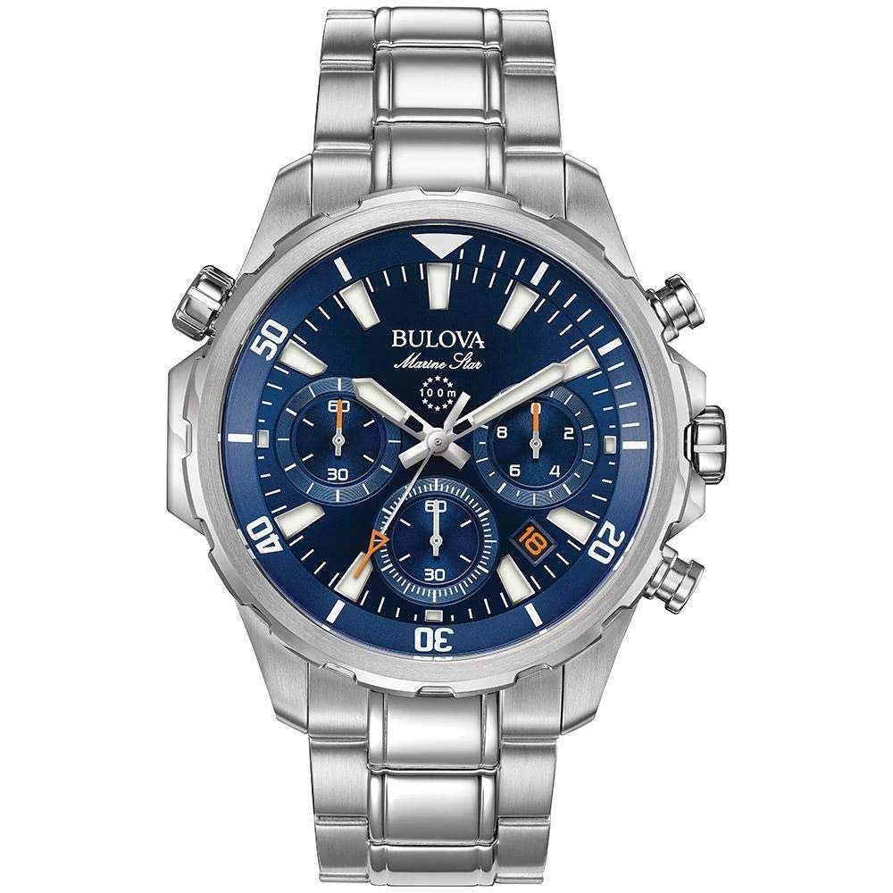 Хронограф Bulova Marine Star 96B256, сталь, синий циферблат, фото №1