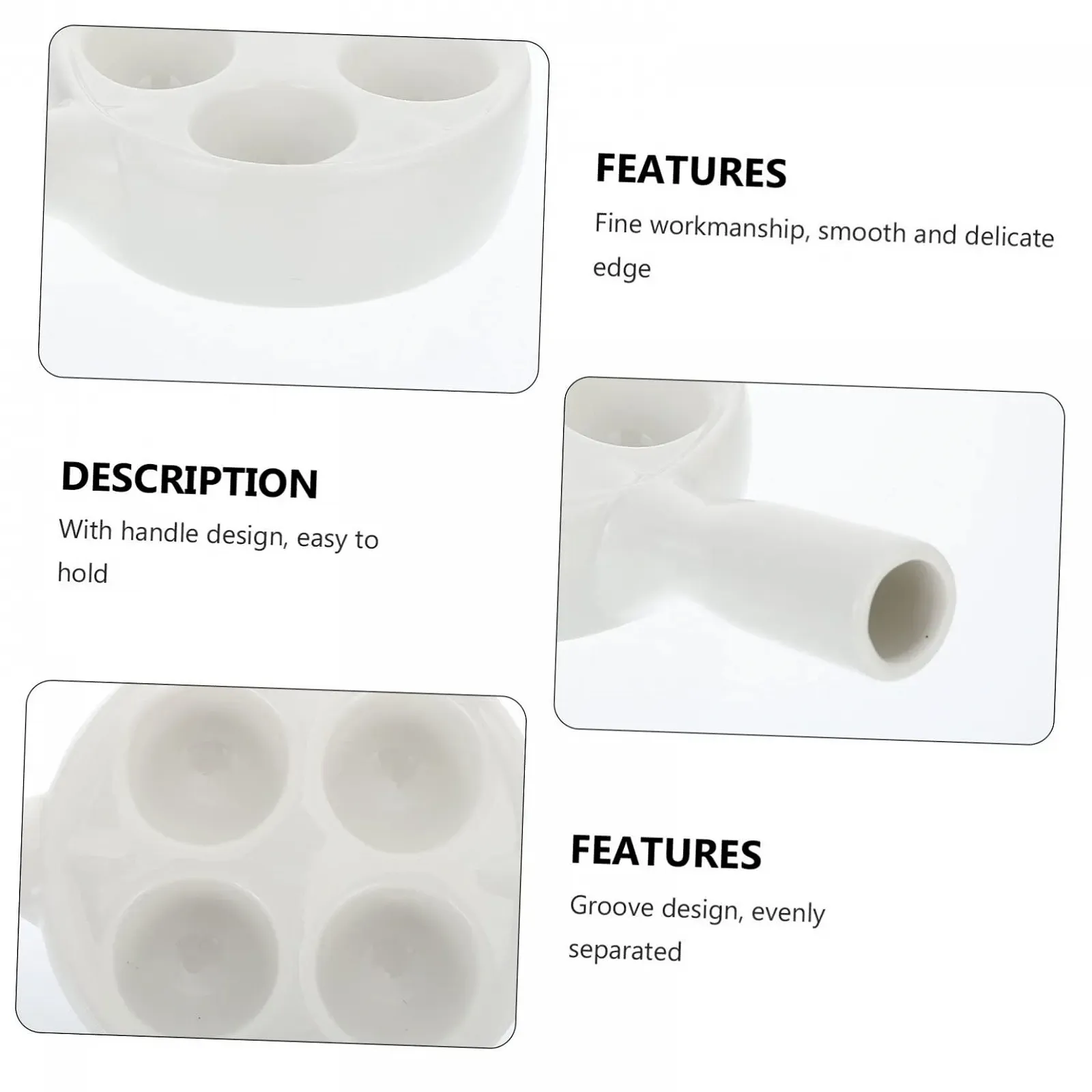 Деко для запікання равликів Керамічне Термостійке з отворами Біле, фото №2