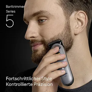 Електробритва для бороди Braun Series 5 BT5565 9 аксесуарів 120 хв роботи 40 налаштувань довжини водонепроникний Сірий synthetic.ua - Фото 1