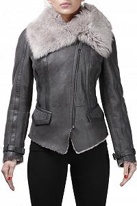 Куртка Infinity Leather из натуральной овечьей шерсти Toscana, серая - Фото 1