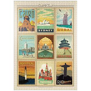 Пазл MyPuzzle Special Collection by Anderson Design Group World Travel, Collage, Vintage Poster 1000 элементов - Фото 1