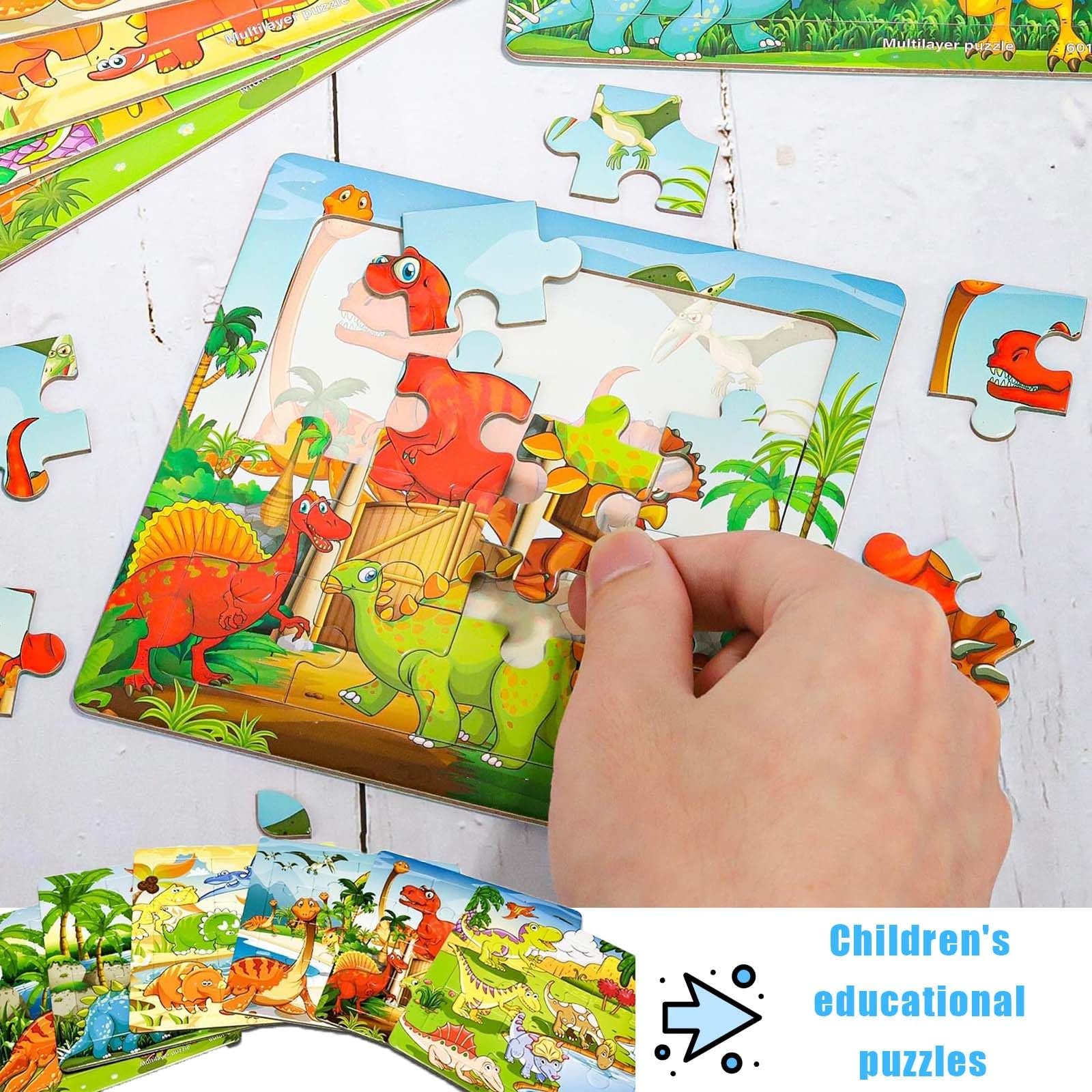 Набір дитячих пазлів Dinosaur 3 рівні складності 9, 16, 20 елементів, фото №3