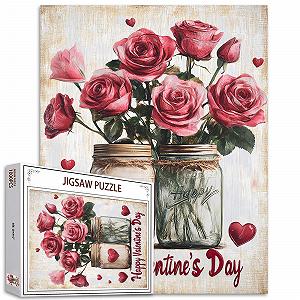 Пазл Tucocoo Roses in Vase Rose in Glass Bottle 1000 деталей - Фото 1