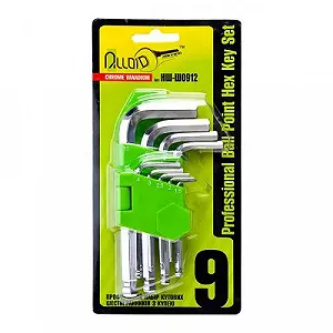 Набор ключей шестигранных с шаром изогнутых Alloid 9 предм 1,5-10 мм НШ-Ш0912 - Фото 1