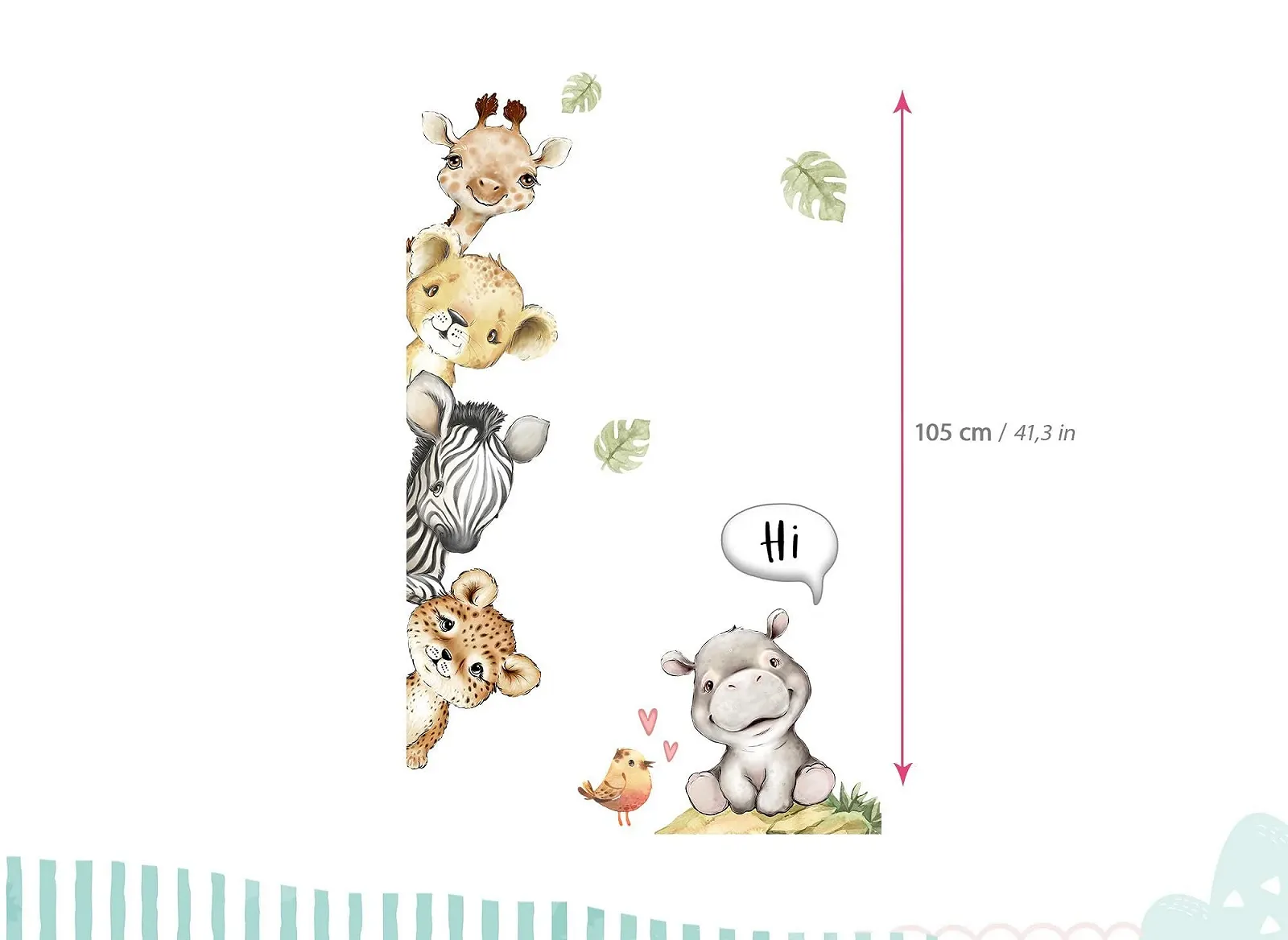 Наклейка на стіну та двері DK1004-8 Forest Animals для дитячої кімнати, фото №3