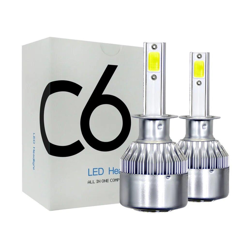 Лампа автомобильная LED C6 H1 Silver Диодная для автомобиля, фото №4