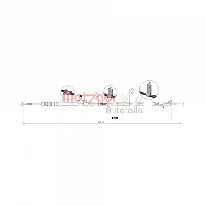 Трос стояночного тормоза METZGER 1.MA006 для MAZDA задний правый - Фото 1