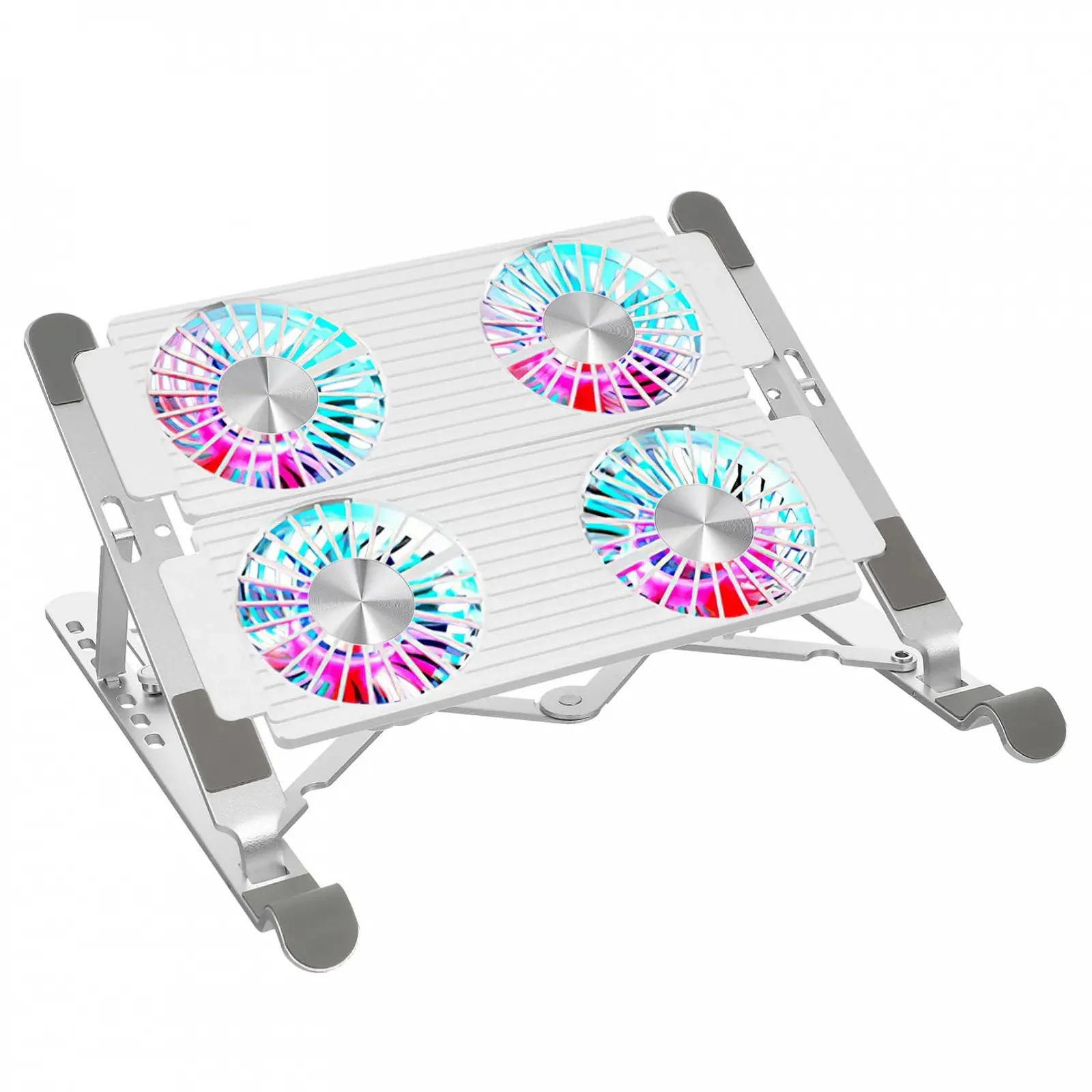 Регулируемая Подставка для Ноутбука UKCOCO с Вентиляторами Алюминиевая Охлаждающая Подкладка для Стола Эффективное Охлаждение Ноутбука Эргономичная Высота Стабильная Подставка, фото №1