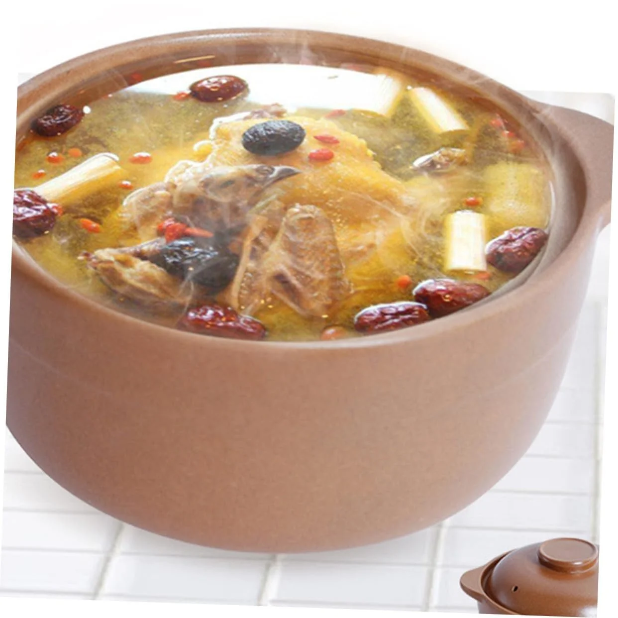 Кастрюля Керамическая с крышкой и нескользящими ручками для плиты, фото №7