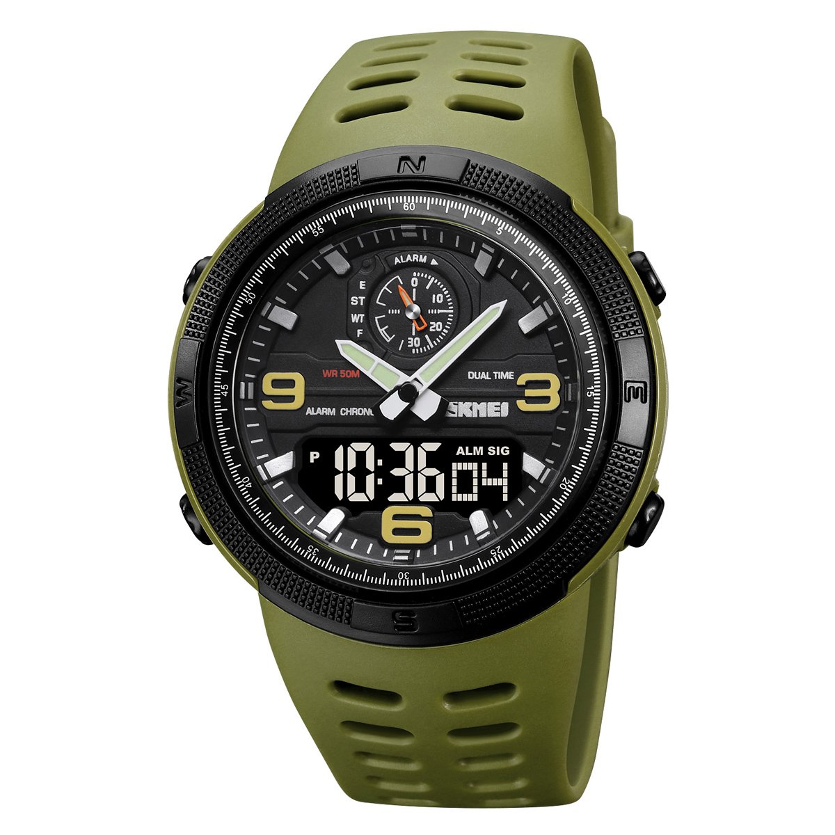 Годинник Skmei 1655AGBK Army Green-Black, фото №1
