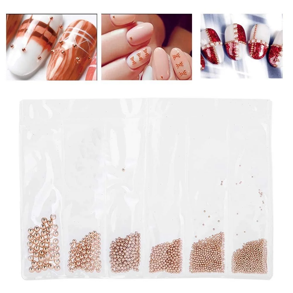 Украшения для ногтей 0.5 мм 3.0 мм Стальные шарики для маникюра, Мини стальные шарики для ногтей, Золото Серебро Розовое (Розовый), фото №4