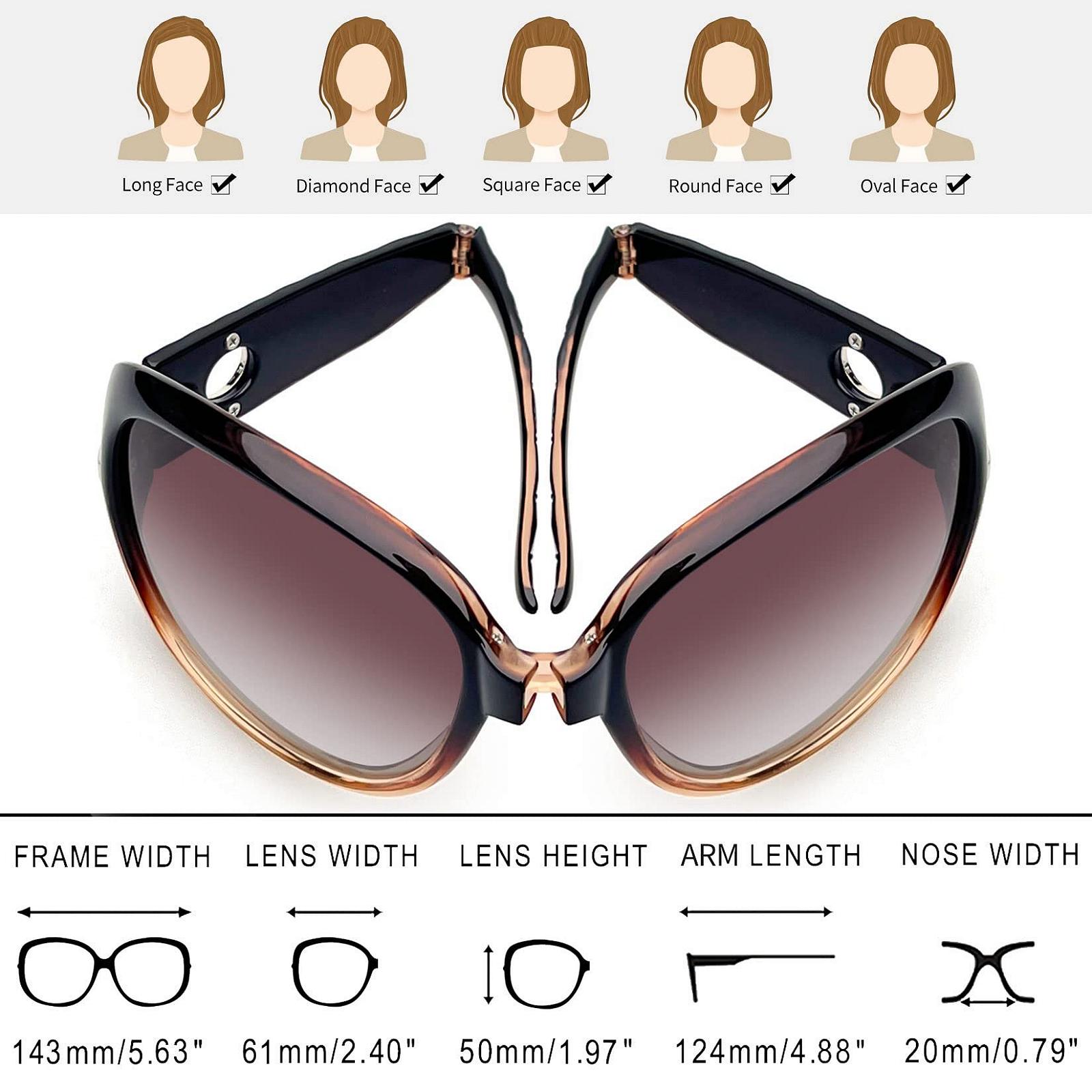 Солнцезащитные очки Joopin Женские Поляризованные Большие Коричневый, фото №4 Солнцезащитные очки Joopin Женские Поляризованные Большие Коричневый, фото №4