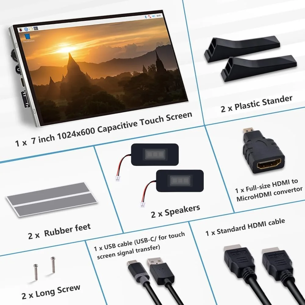 Монітор портативний сенсорний 7" GeeekPi EP-0177 HD IPS 60 Гц, фото №7 Монітор портативний сенсорний 7" GeeekPi EP-0177 HD IPS 60 Гц, фото №7