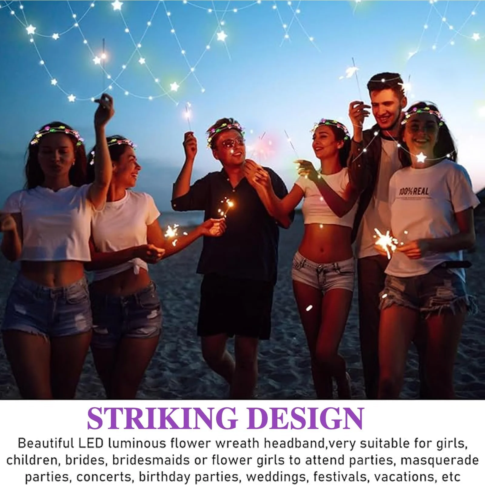 Обруч Цветок LED, 20 штук, Разноцветный, фото №4