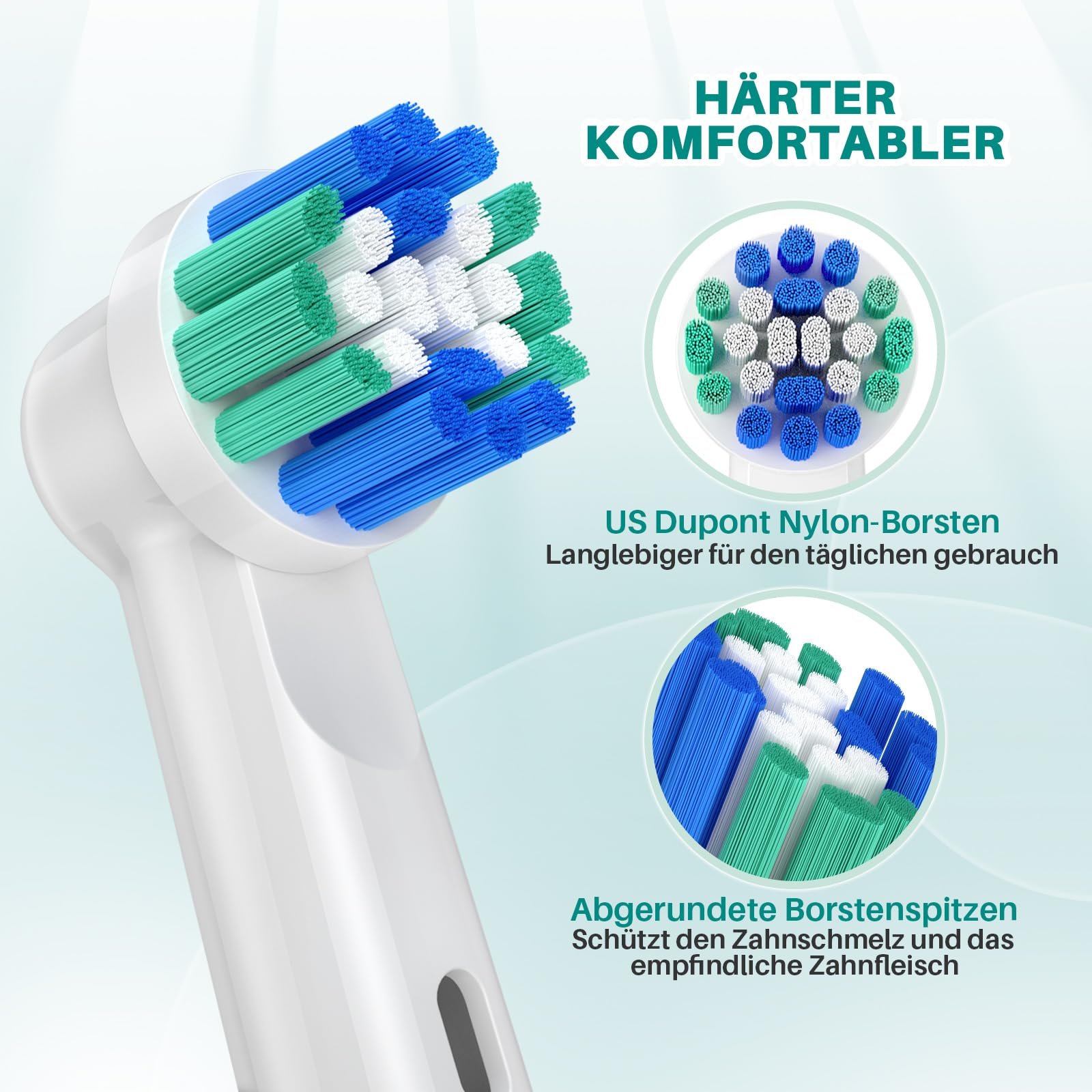 Сменные насадки для электрической зубной щетки REDTRON Classic Precision Clean 8 шт. Белые, фото №4