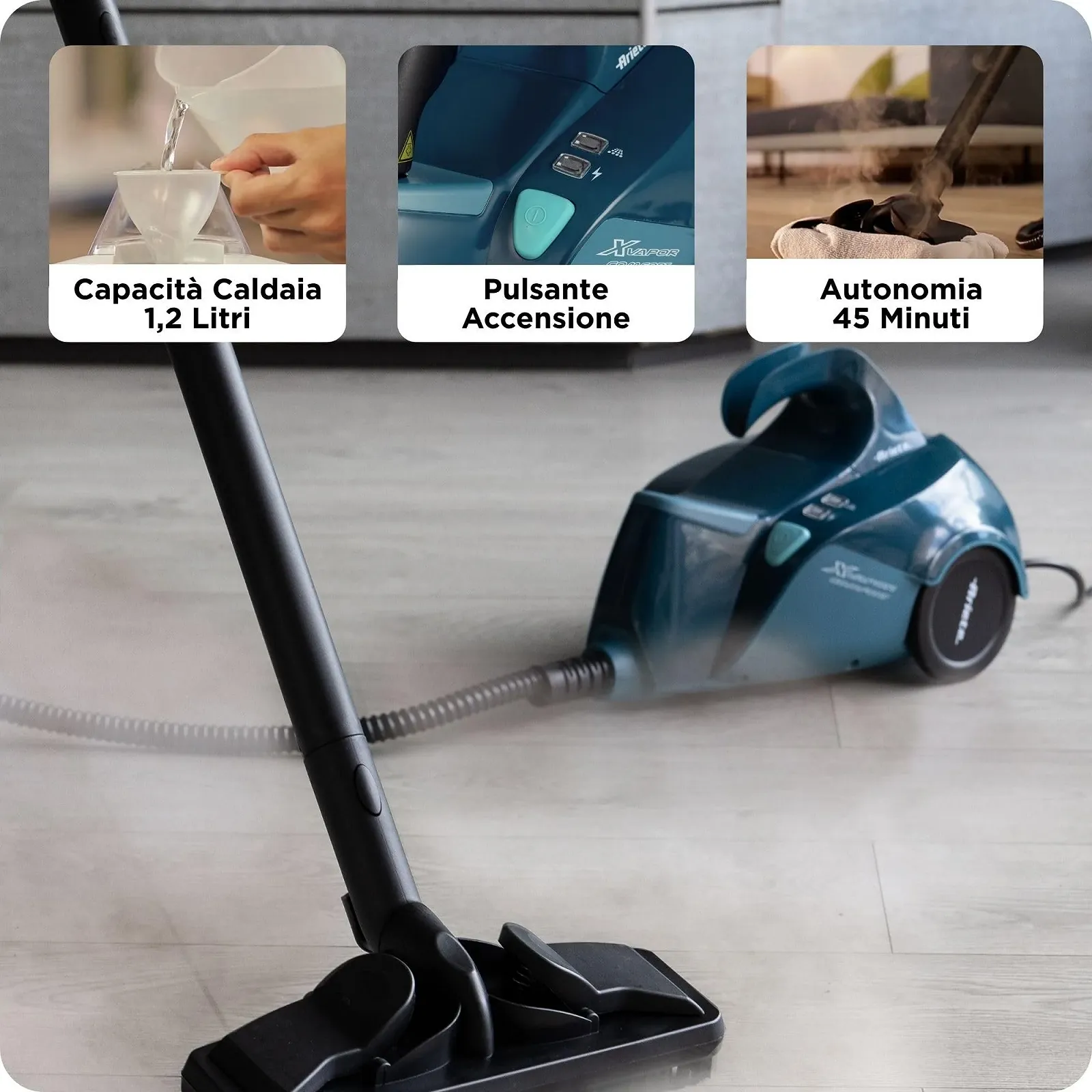 Пароочисник Ariete XVapor Comfort 4145 1500 Вт 5 бар Blue, фото №5