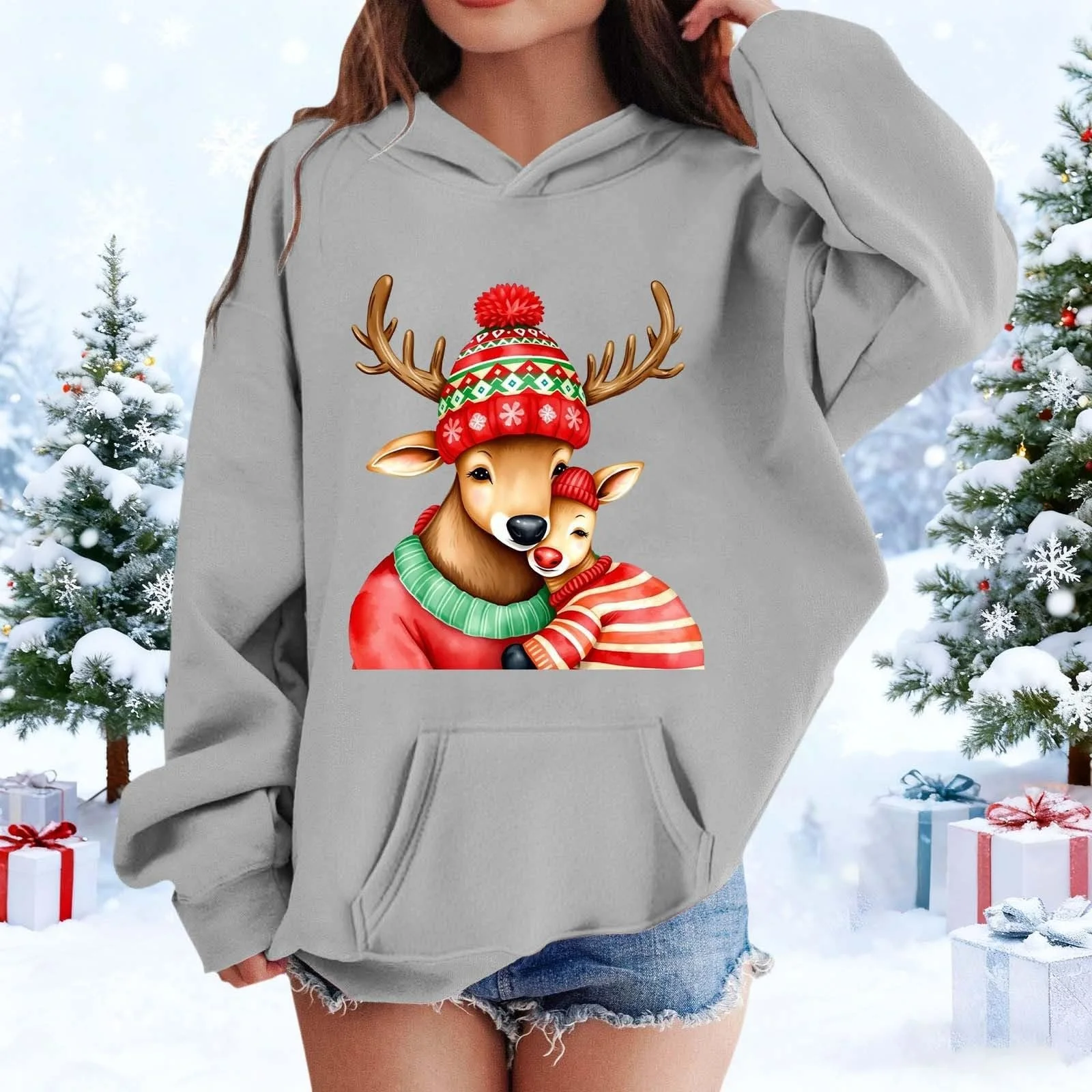 Худи для девочки Generisch с праздничным принтом, фото №3