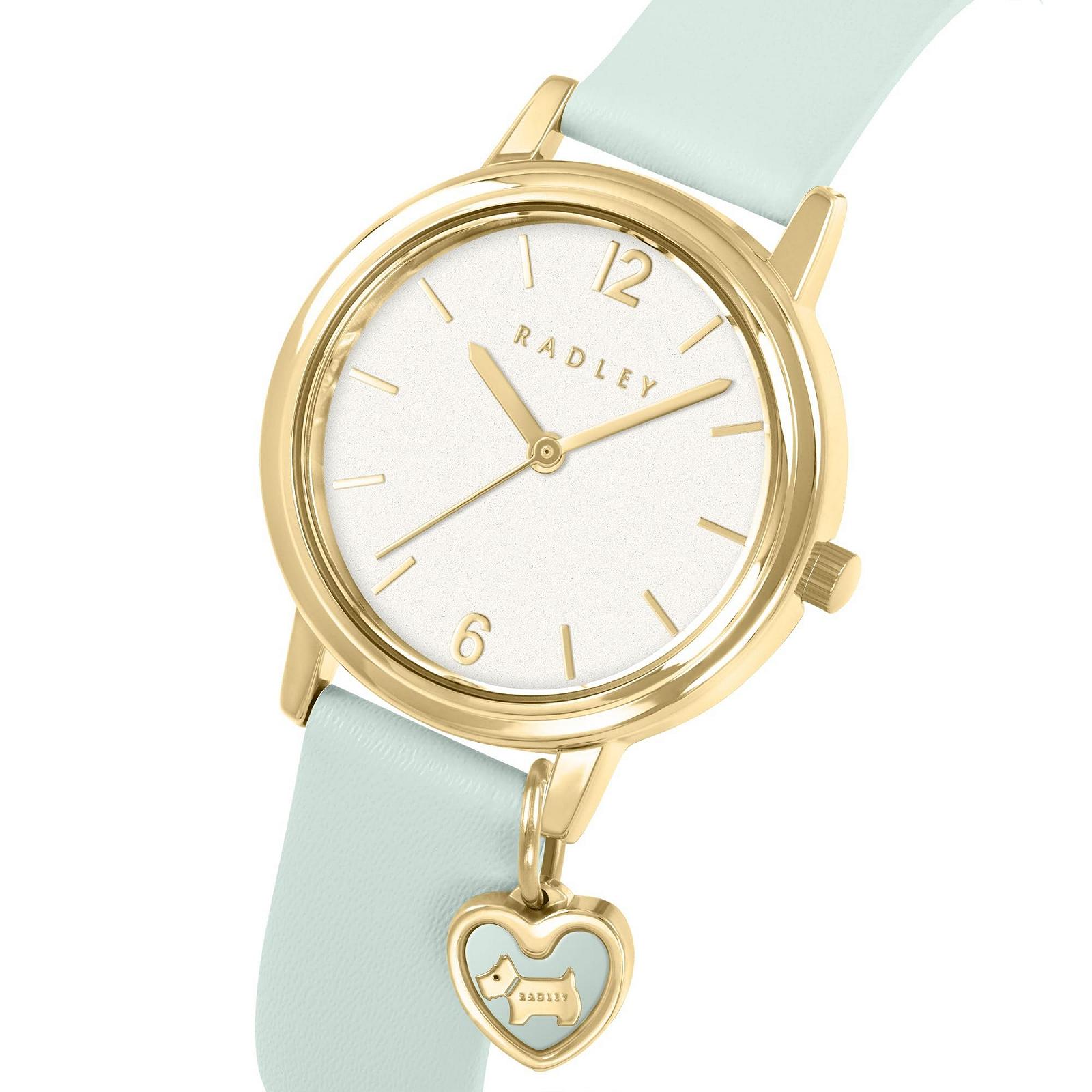 Годинник Radley 27 мм з позолоченим браслетом зі шкіри зеленого кольору з підвіскою Зелений браслет, Зелений, Ремінець, фото №2