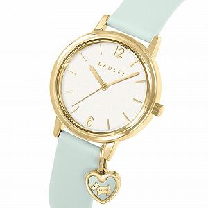 Годинник Radley 27 мм з позолоченим браслетом зі шкіри зеленого кольору з підвіскою Зелений браслет, Зелений, Ремінець synthetic.ua - Фото 1