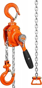 Ручний ланцюговий таль VEVOR HX0.5-3 / 0.5 т / 2.8 м / Помаранчевий synthetic.ua - Фото 1