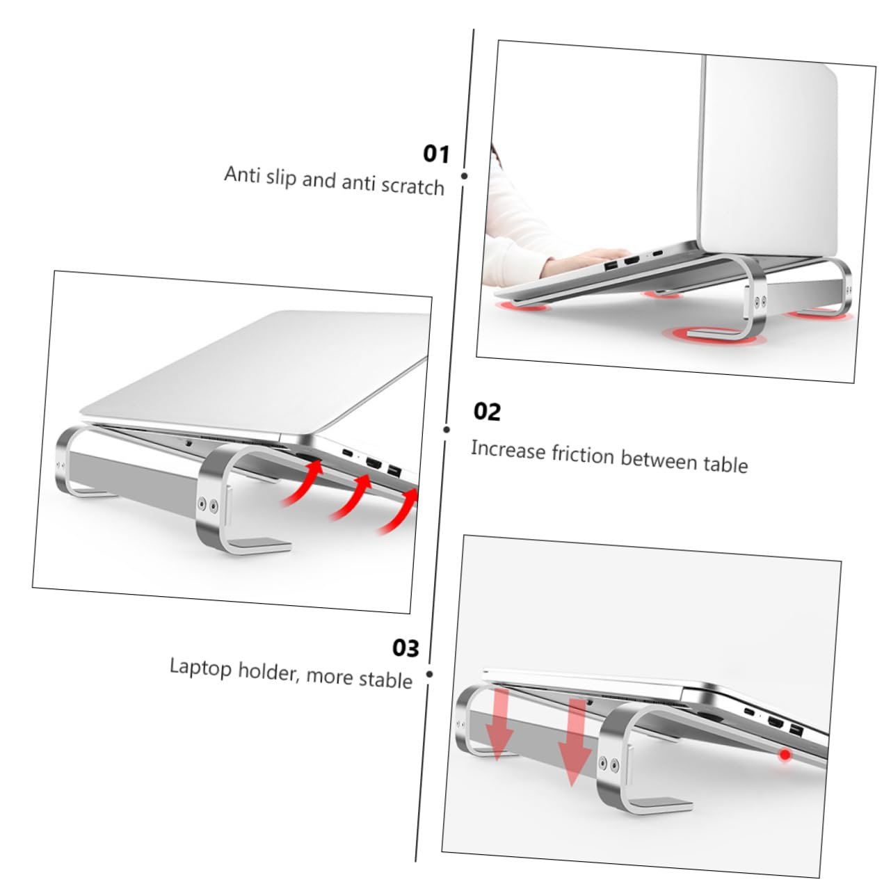 Подставка для ноутбука Homoyoyo Алюминиевый сплав Серебристый, фото №2