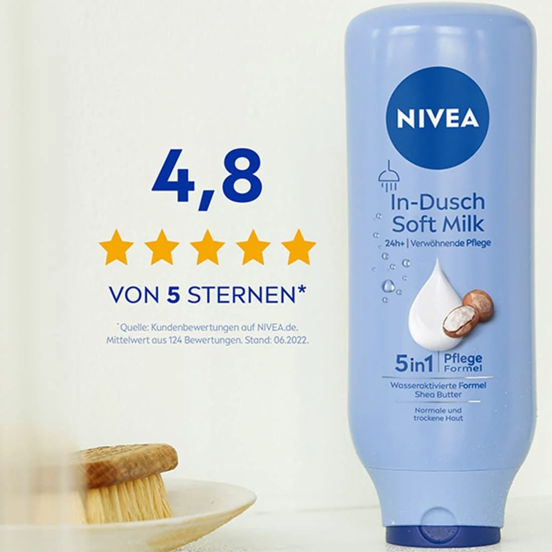 Молочко для душа NIVEA Soft Milk, 400 мл, крем для тіла з маслом ши та активованою водою формулою 5-в-1, фото №4