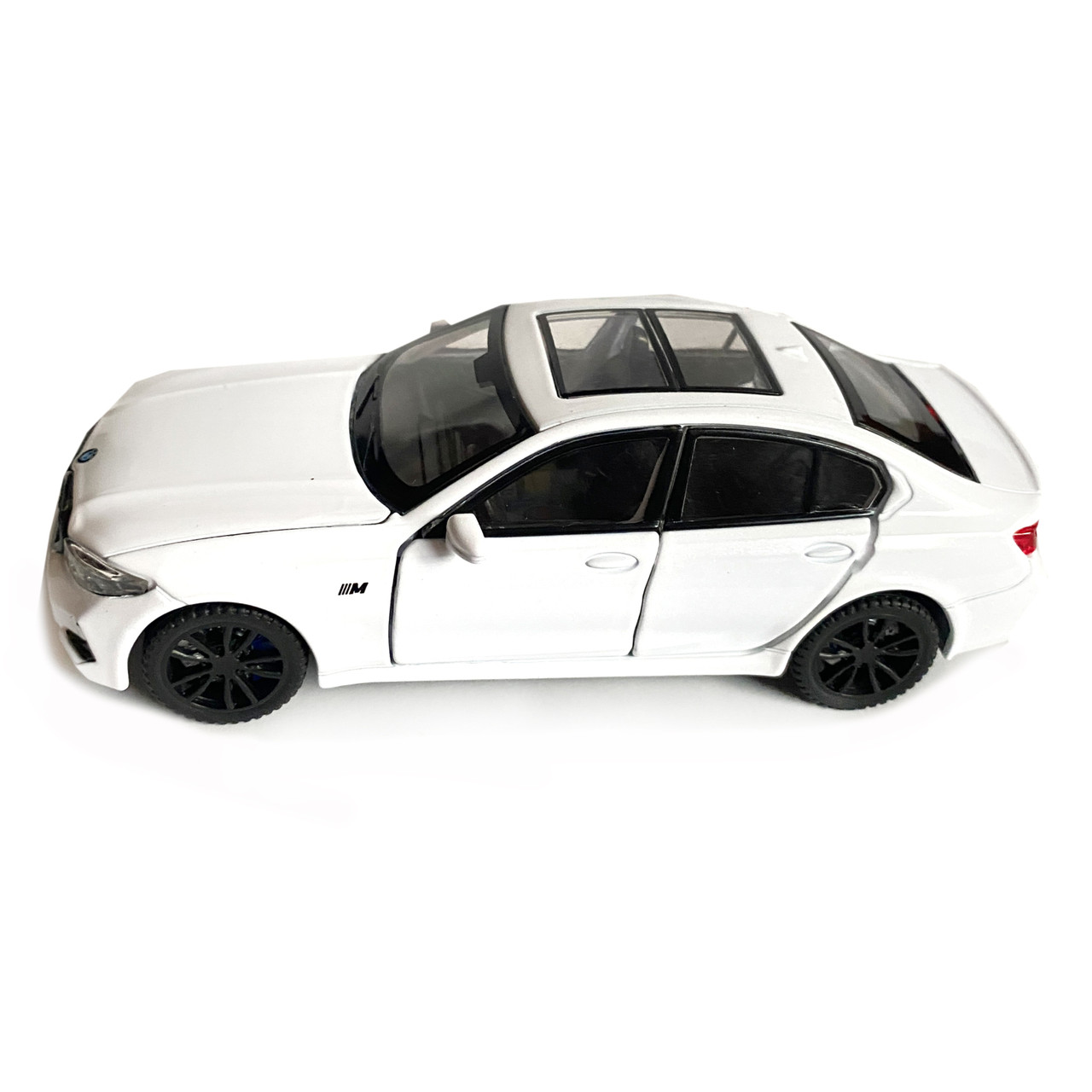 Игрушечная машинка металлическая BMW 320Li БМВ белая звук свет инерция откр двери багажник капот, фото №2