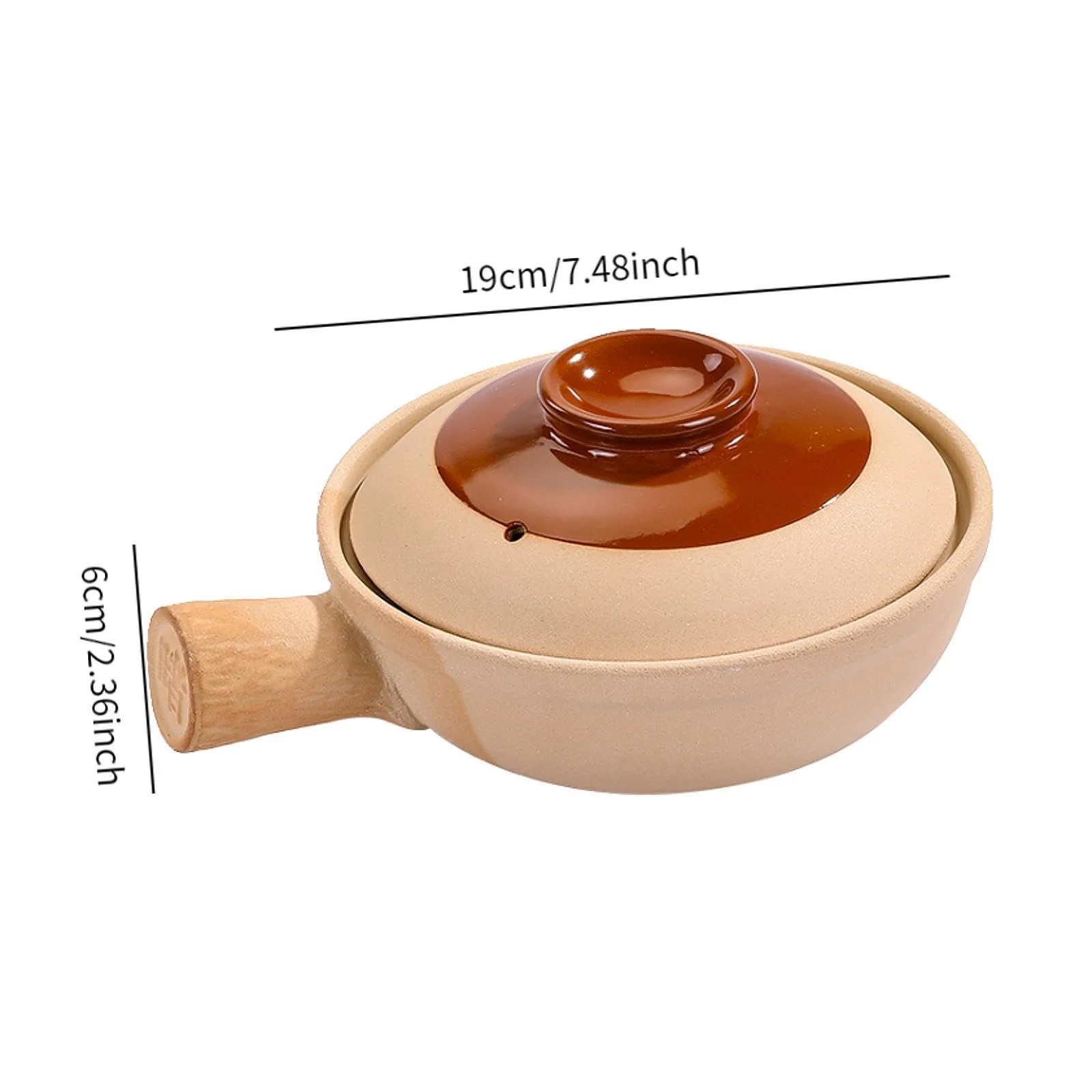 Ківш керамічний для рису та тушкування з кам'яної кераміки з кришкою, фото №5