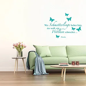 Наклейка на стіну Wandkings Wer Schmetterlinge lachen hört... 125 x 85 см 33 кольори 5 розмірів synthetic.ua - Фото 1