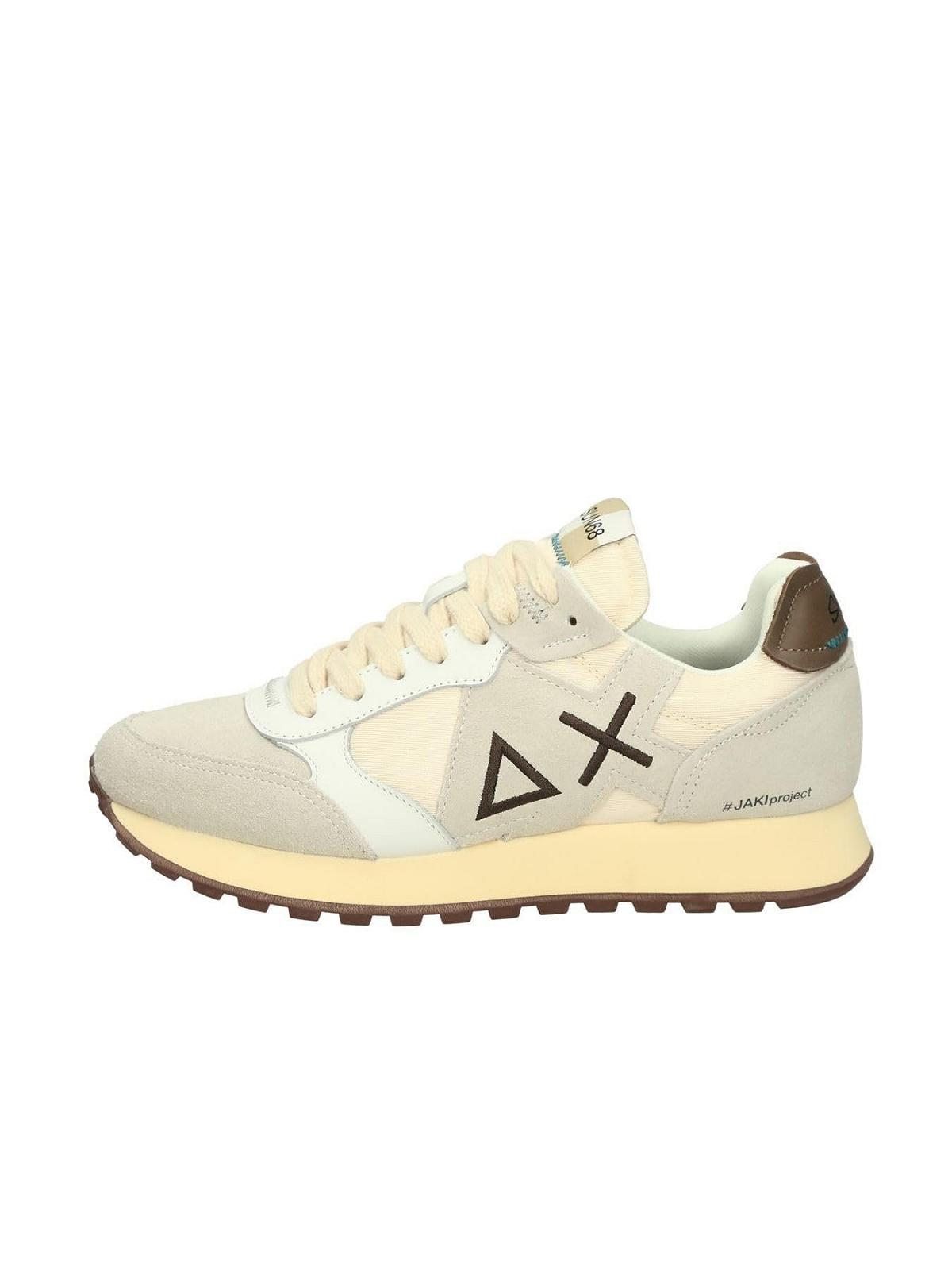 Кросівки SUN68 Retro Білий, бежевий і зелений колір, гумова підошва 'Run Faster', фото №1