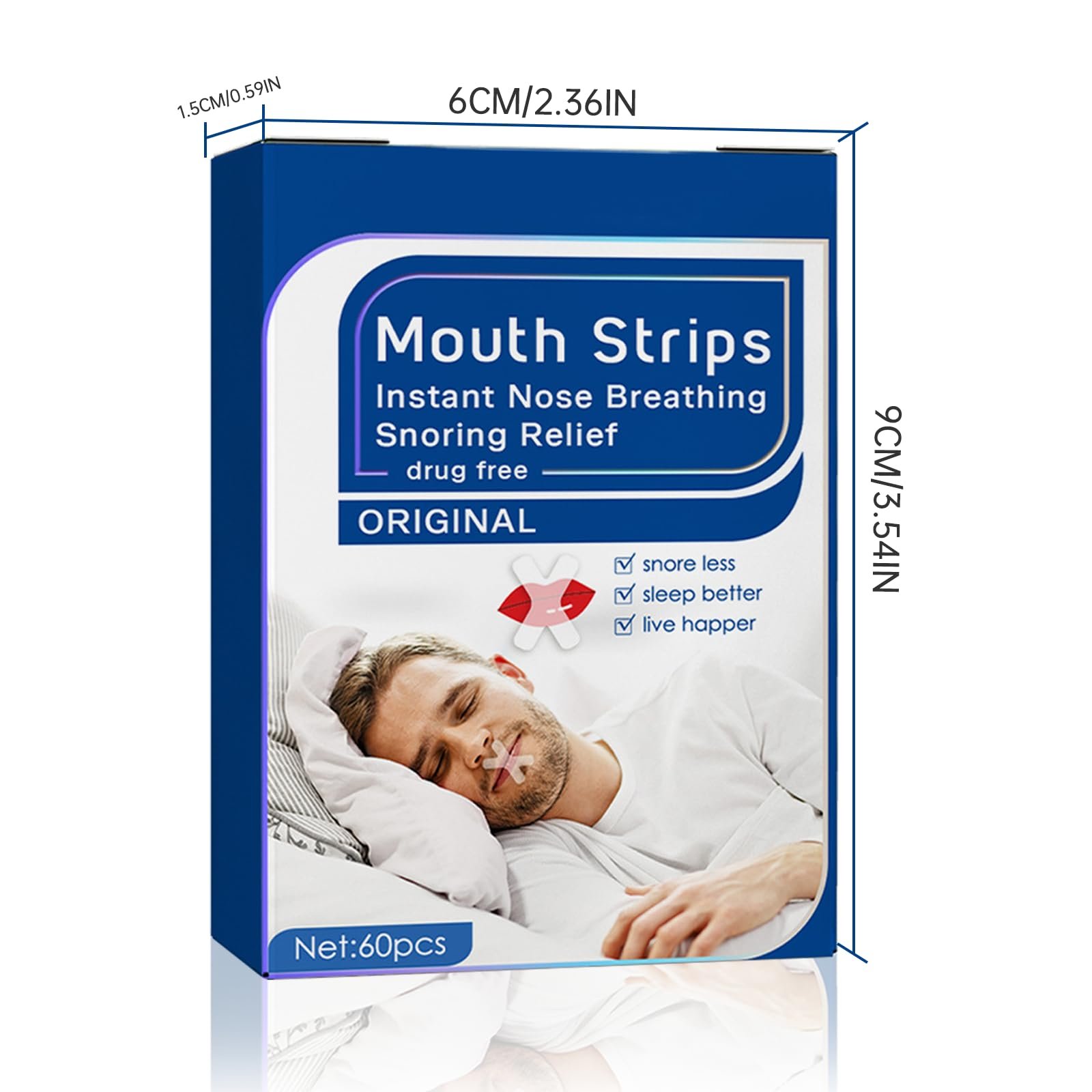Пластирі для рота (120 шт.) для сну, запобігають хропінню, сприяють розвитку звички дихати носом, фото №7 Пластирі для рота (120 шт.) для сну, запобігають хропінню, сприяють розвитку звички дихати носом, фото №7