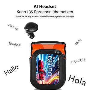 Навушники-перекладачі AI NE20, 135 мов, 6 режимів перекладу, Bluetooth 6.0, сенсорний екран, HiFi звук для офісу та спорту synthetic.ua - Фото 1