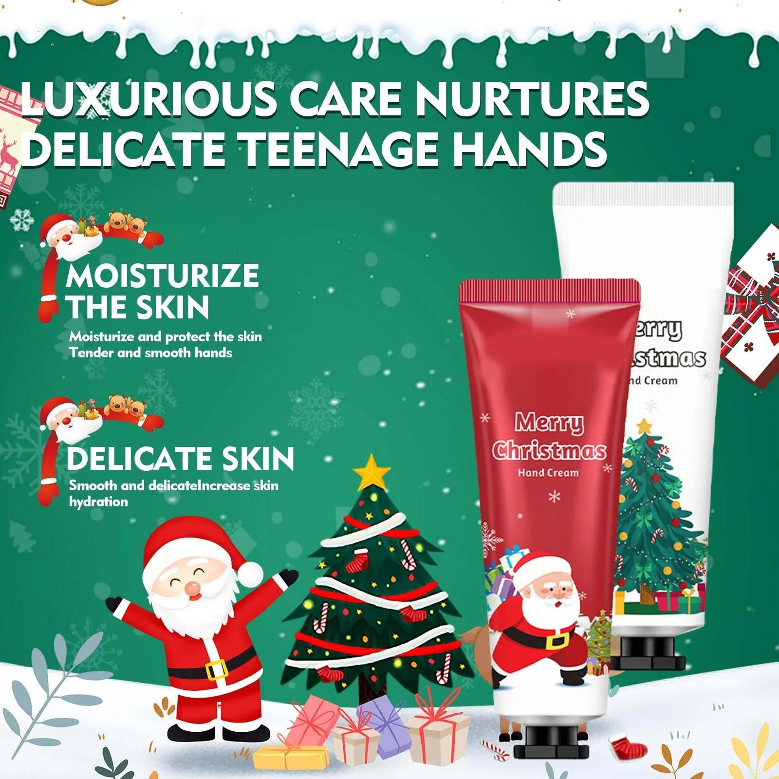 Крем для рук Набор для ухода за кожей на Рождество Увлажняющий Набор для ухода за кожей для женщин и девочек, фото №7