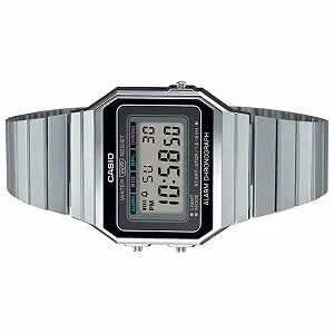 Унисекс Часы Casio Vintage A700W-1Adf, серебряный, Браслет synthetic.ua - Фото 1